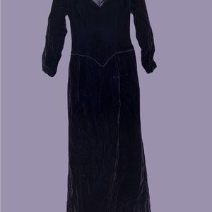 Vintage Midnight Blue Velvet Victor Costa Ballgown